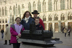 Air Force Lt. Col. Tim Green, his wife, Kimberly, and their homeschooled kids visiting the town of Ypres, Belgium.