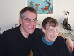 Mike Berenstain with his mom, Jan