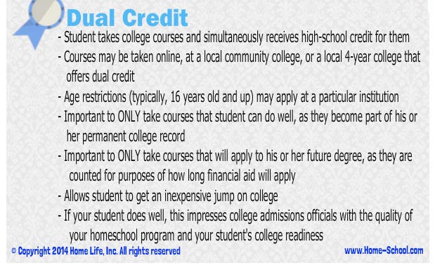 Dual credit courses