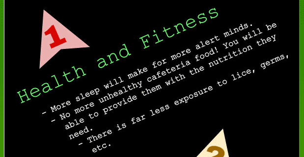 Nutritious school lunches and adequate exercise