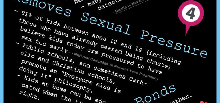 Removes Sexual Pressure - 81% of kids 12-14 believe kids are pressured to have sex too early.
