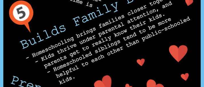 Builds Family Bonds - Kids thrive under parental attention, and homeschooled siblings tend to be more helpful to each other.